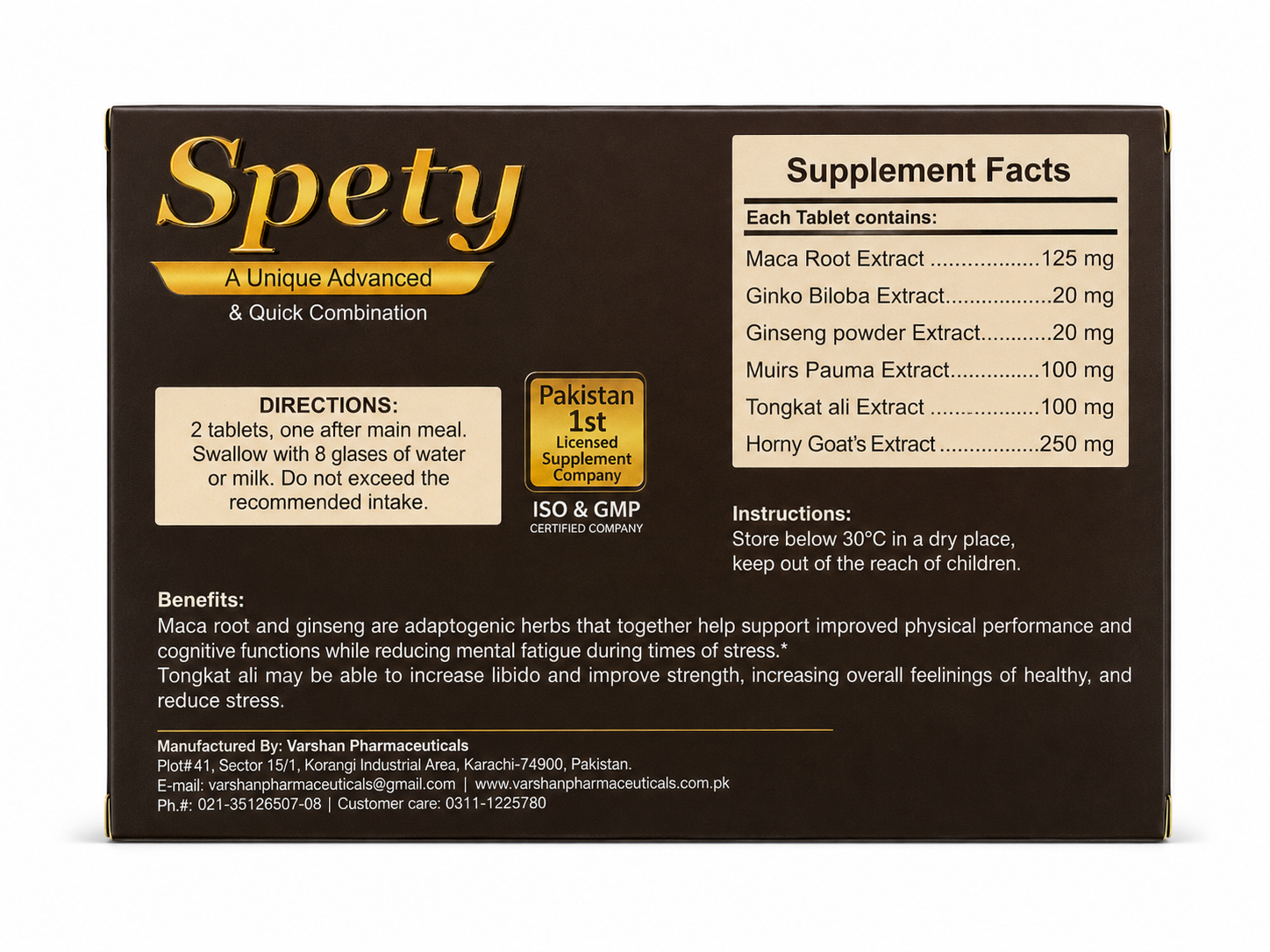 Spety Tablets (Vigor & Vitality Dietary Supplement) - Image 2
